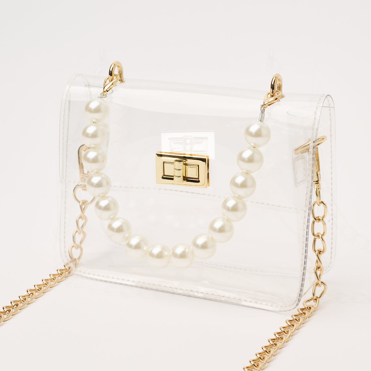 The Audrey in Pearl Clear Bag