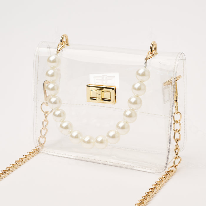 The Audrey in Pearl Clear Bag