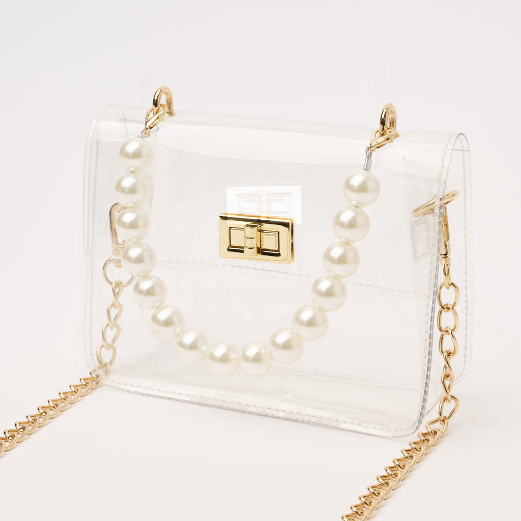 The Audrey in Pearl Clear Bag