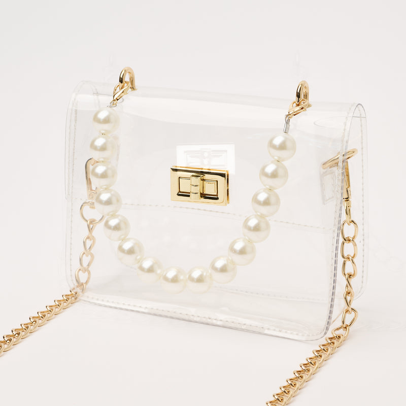 The Audrey in Pearl Clear Bag