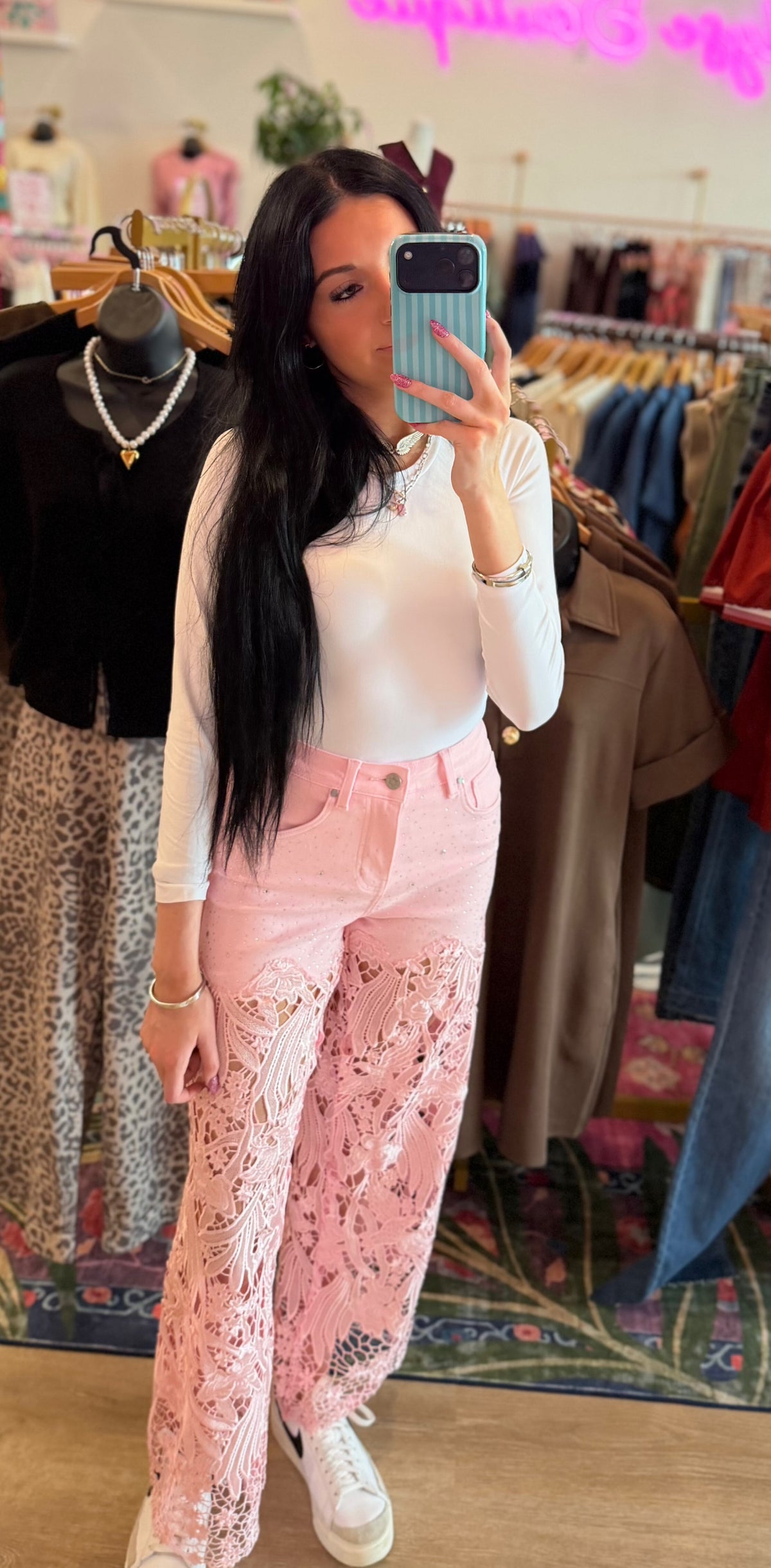 Pink Champagne Problems Jeans