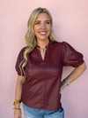 Velour Nights Faux Leather Top
