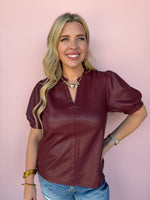 Velour Nights Faux Leather Top