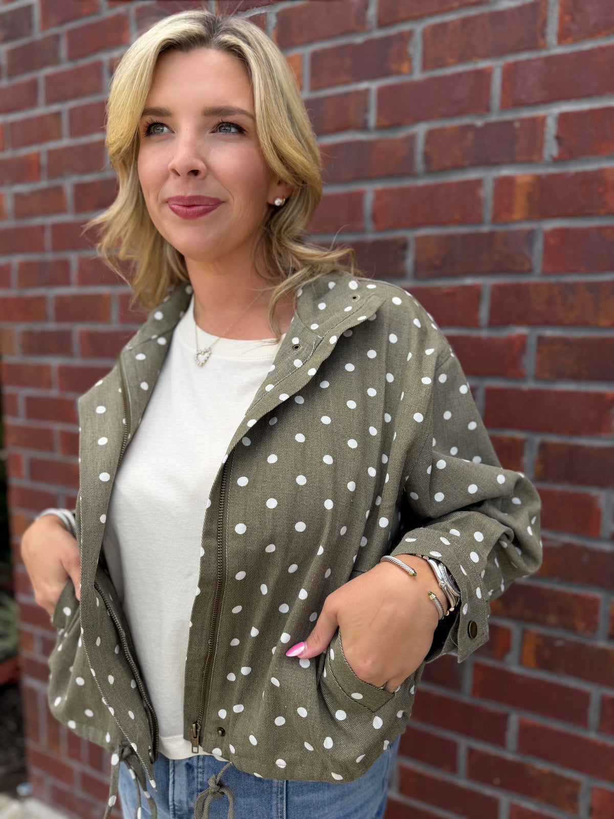 Olive You Lots Polka Dot Jacket