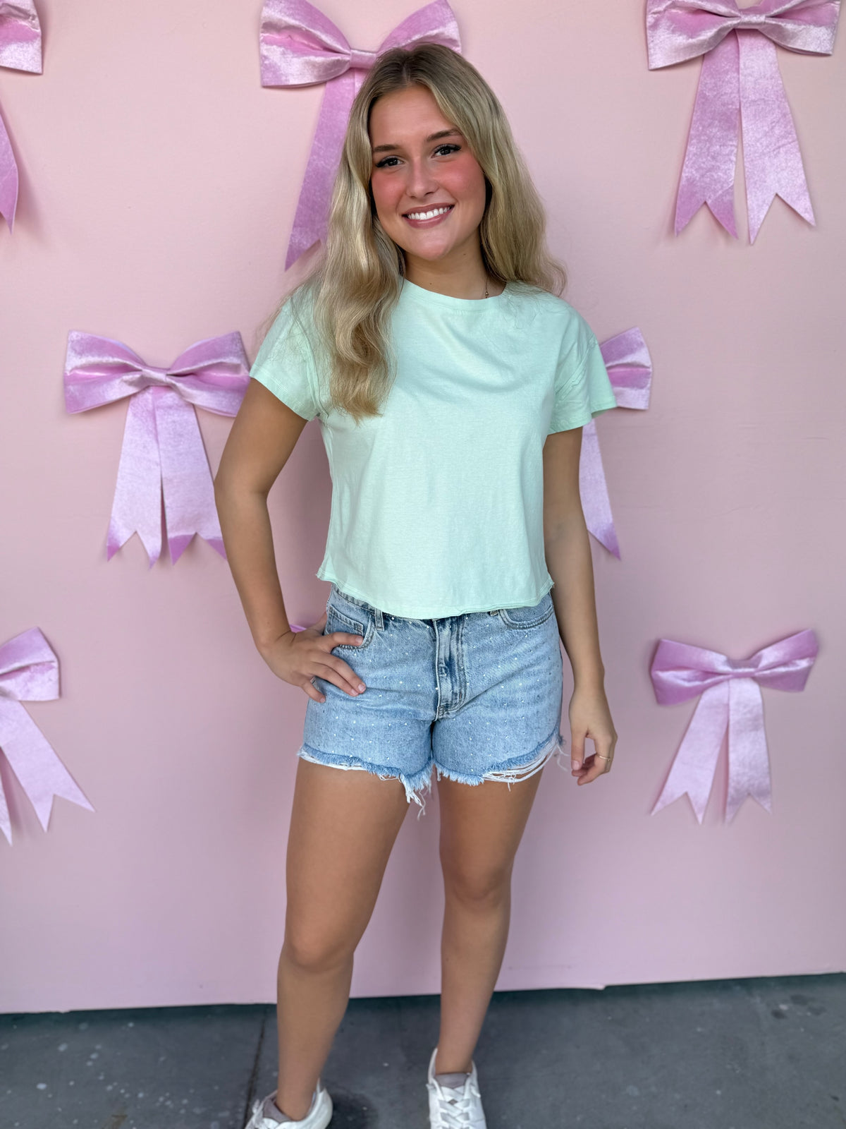Easton Rhinestone Denim Shorts