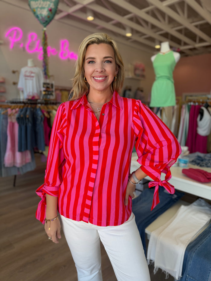 The Cherry Crush Stripe Blouse