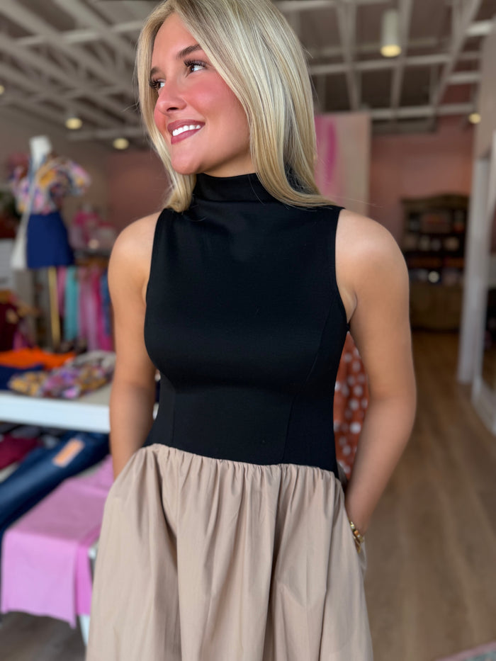 City Society Colorblock Midi Dress
