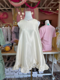 Sleeveless Taffeta Pearl Button Mini Dress