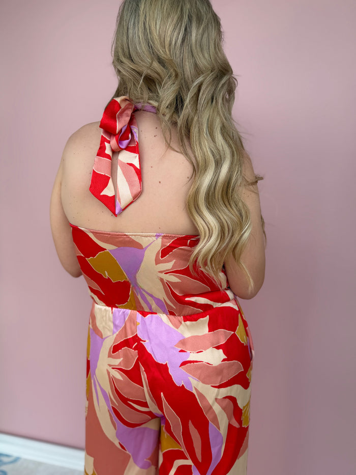 Coastal Dream Satin Halter Jumpsuit