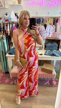 Coastal Dream Satin Halter Jumpsuit