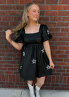 Faux Leather Star Dress