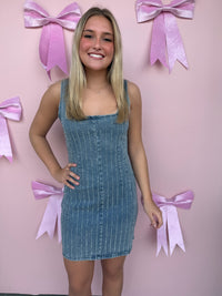 Starlit Stitch Denim Dress