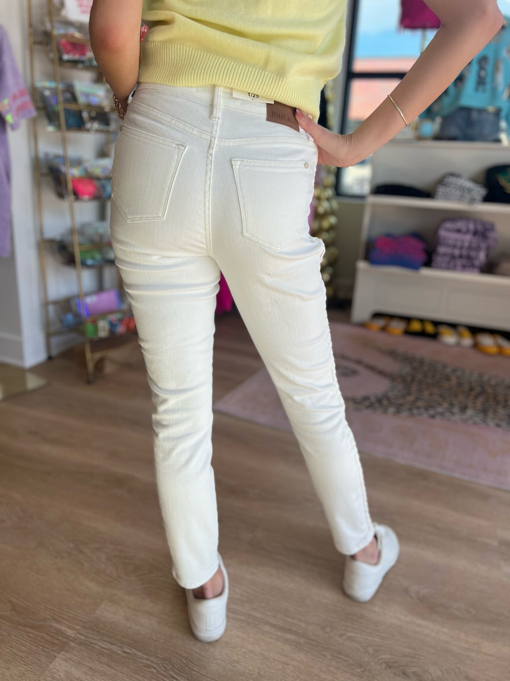 White Braided Jeans