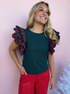 Holiday Highland Ruffle Top