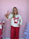Cherry Picnic Bow Knit Sweater