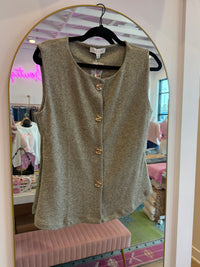 Magic Luxe Gold-Button Vest Top