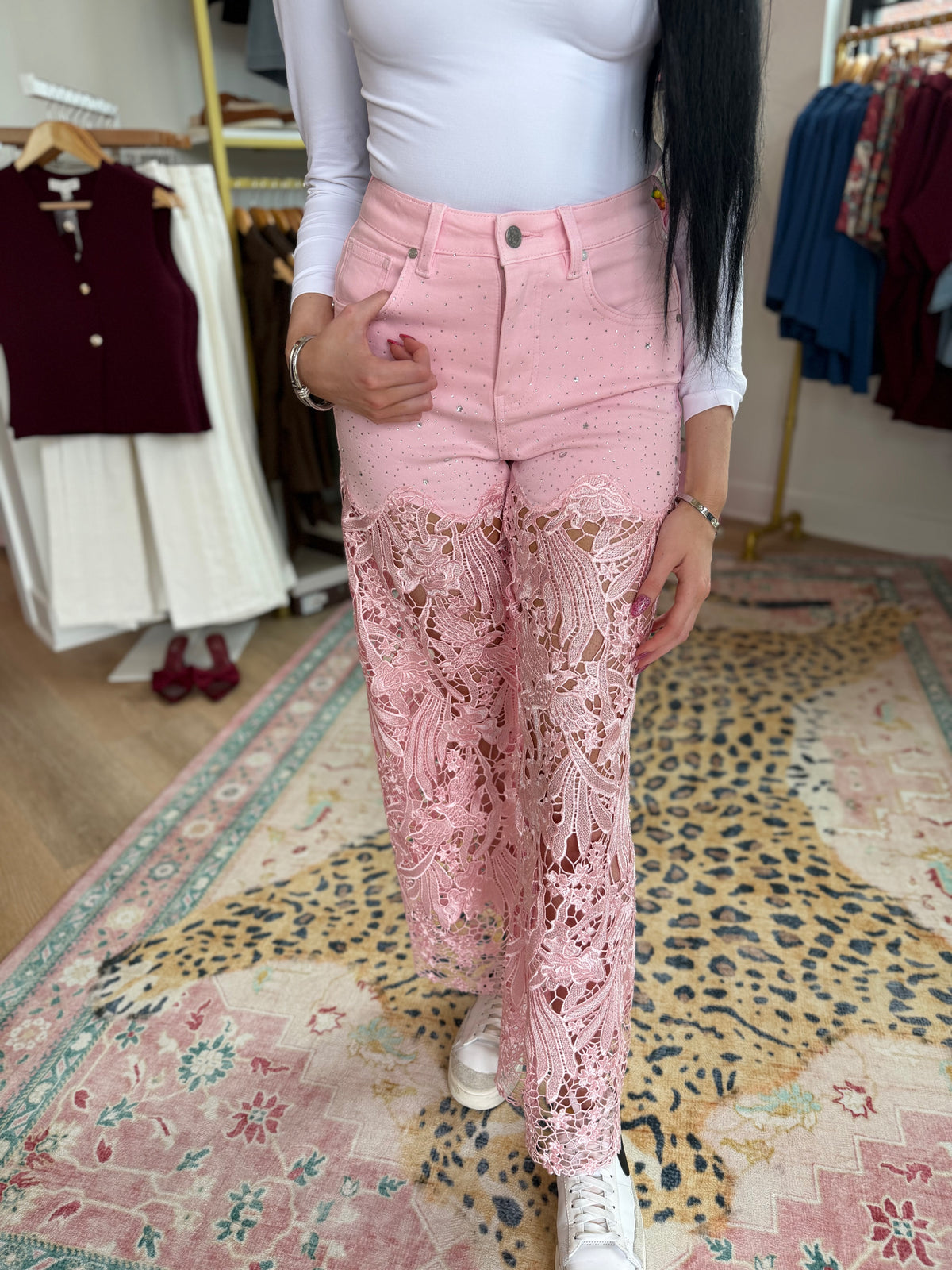 Pink Champagne Problems Jeans