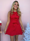 Holly Berry Bow Mini Dress