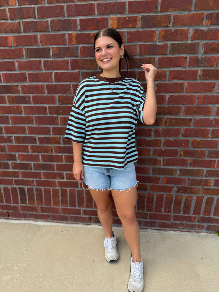 Sunday Stripe Oversized Top