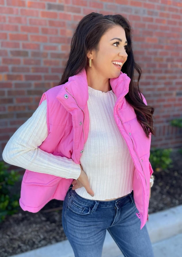 Sugar Baby Pink Puffer Vest