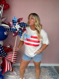 Flag Bow Graphic Crewneck Tee