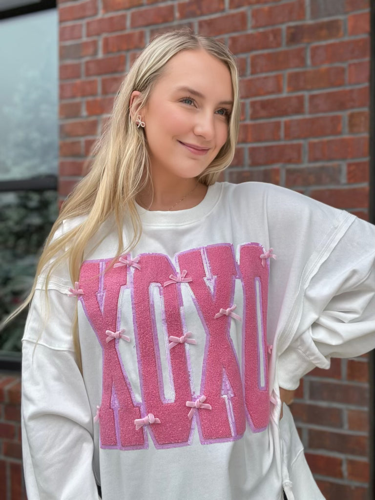 XOXO Bow Oversized Sweatshirt