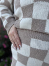 Checkerboard Knit Sweater Set