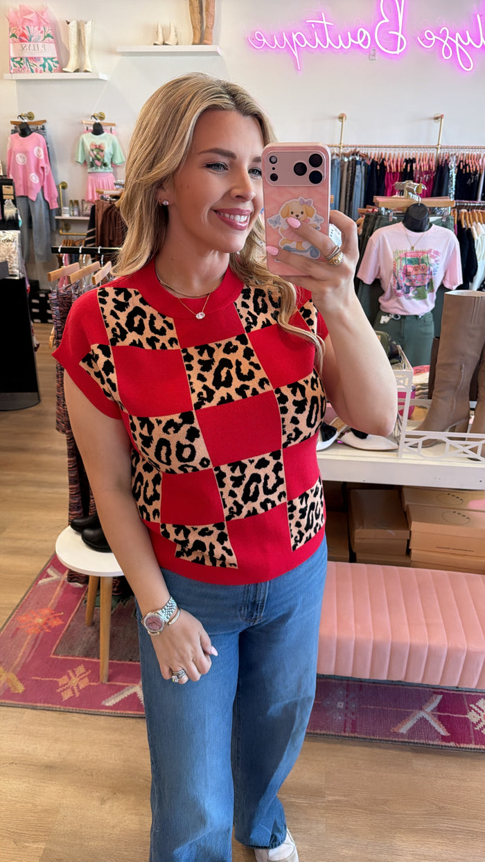 Scarlet Safari Knit Top