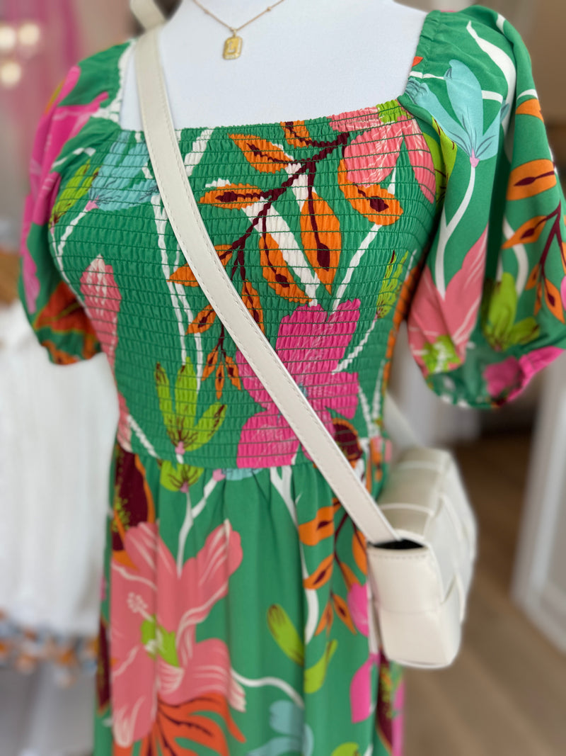 Green Floral Maxi Dress