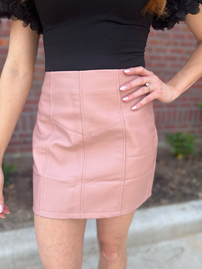 Feel The Moment Faux Leather Skirt