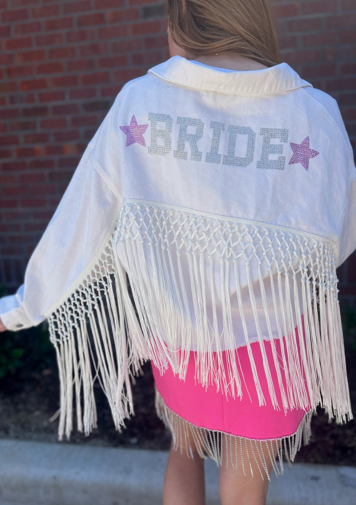Bride To Be Fringe Denim Jacket