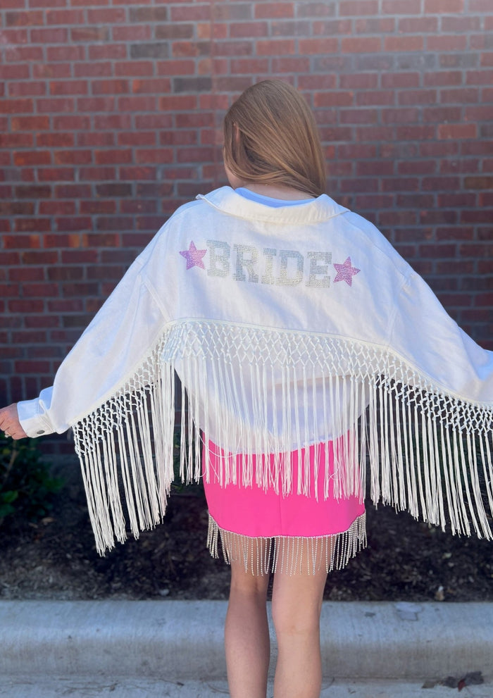 Bride To Be Fringe Denim Jacket