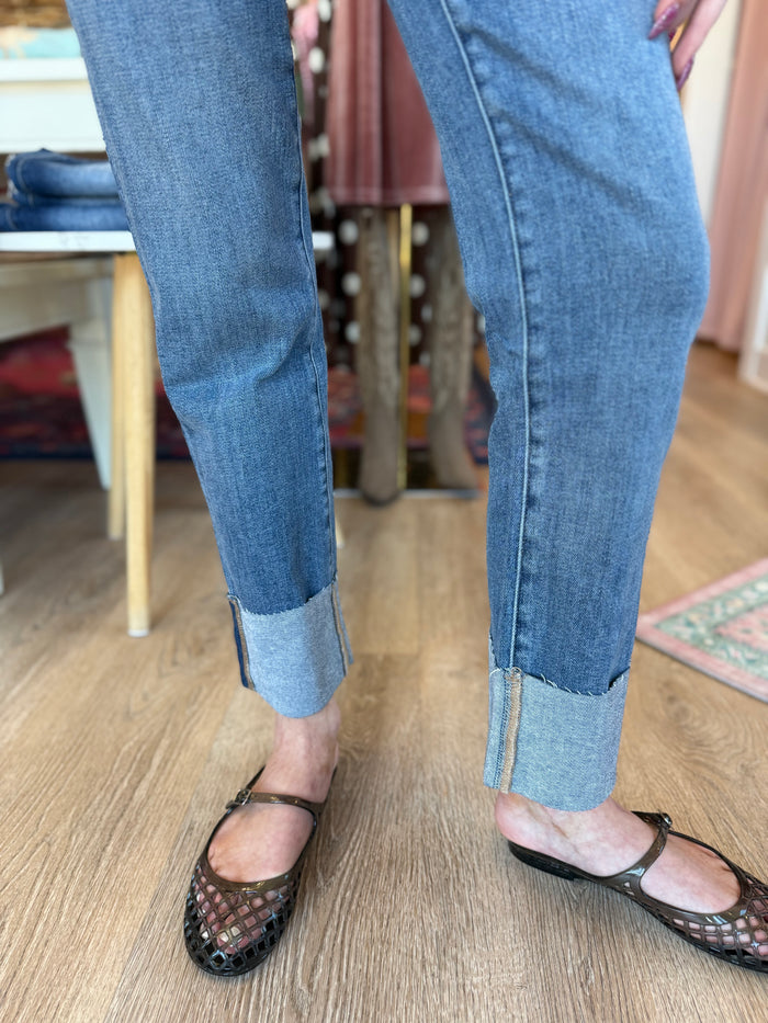 The Hadley Cuffed Wide Leg Jeans