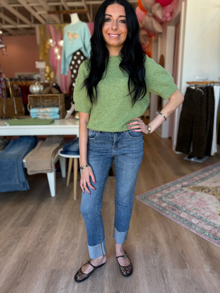 The Hadley Cuffed Wide Leg Jeans