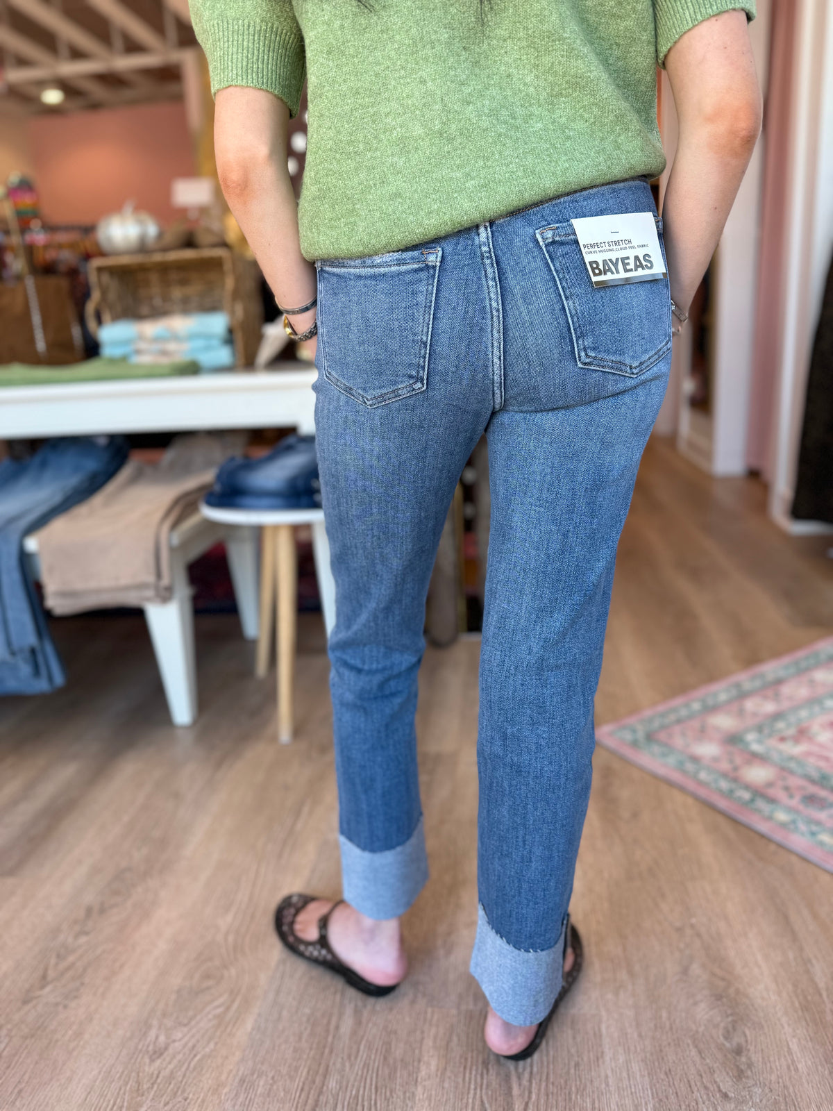 The Hadley Cuffed Wide Leg Jeans