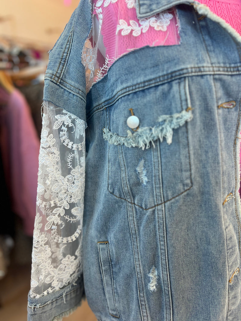 The Sara Lace Denim Jacket