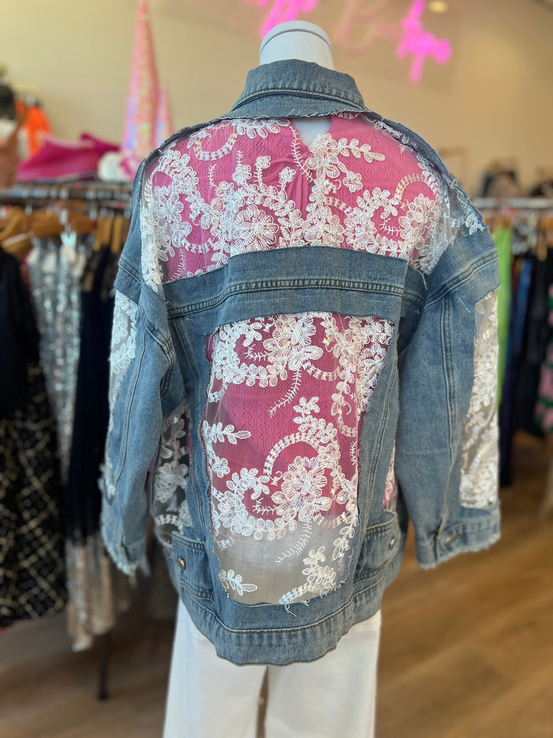 The Sara Lace Denim Jacket