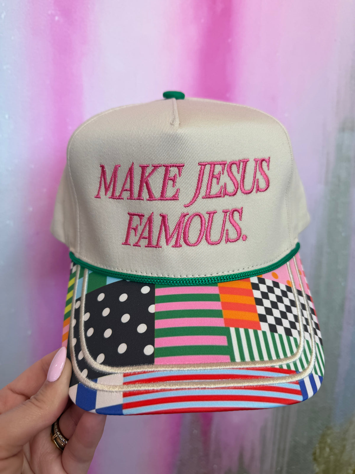 Make Jesus Famous Patchwork Trucker Hat