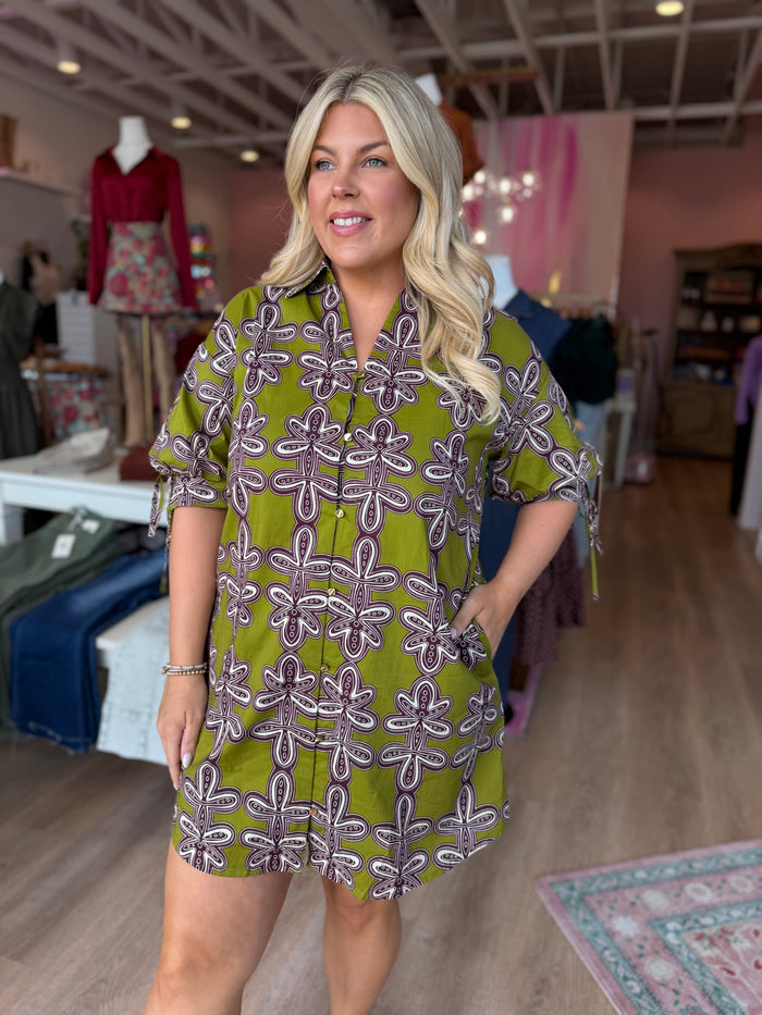 Olive Avenue Printed Shirt Dress