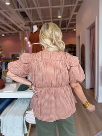 Sweet Tea Gingham Tie-Front Blouse