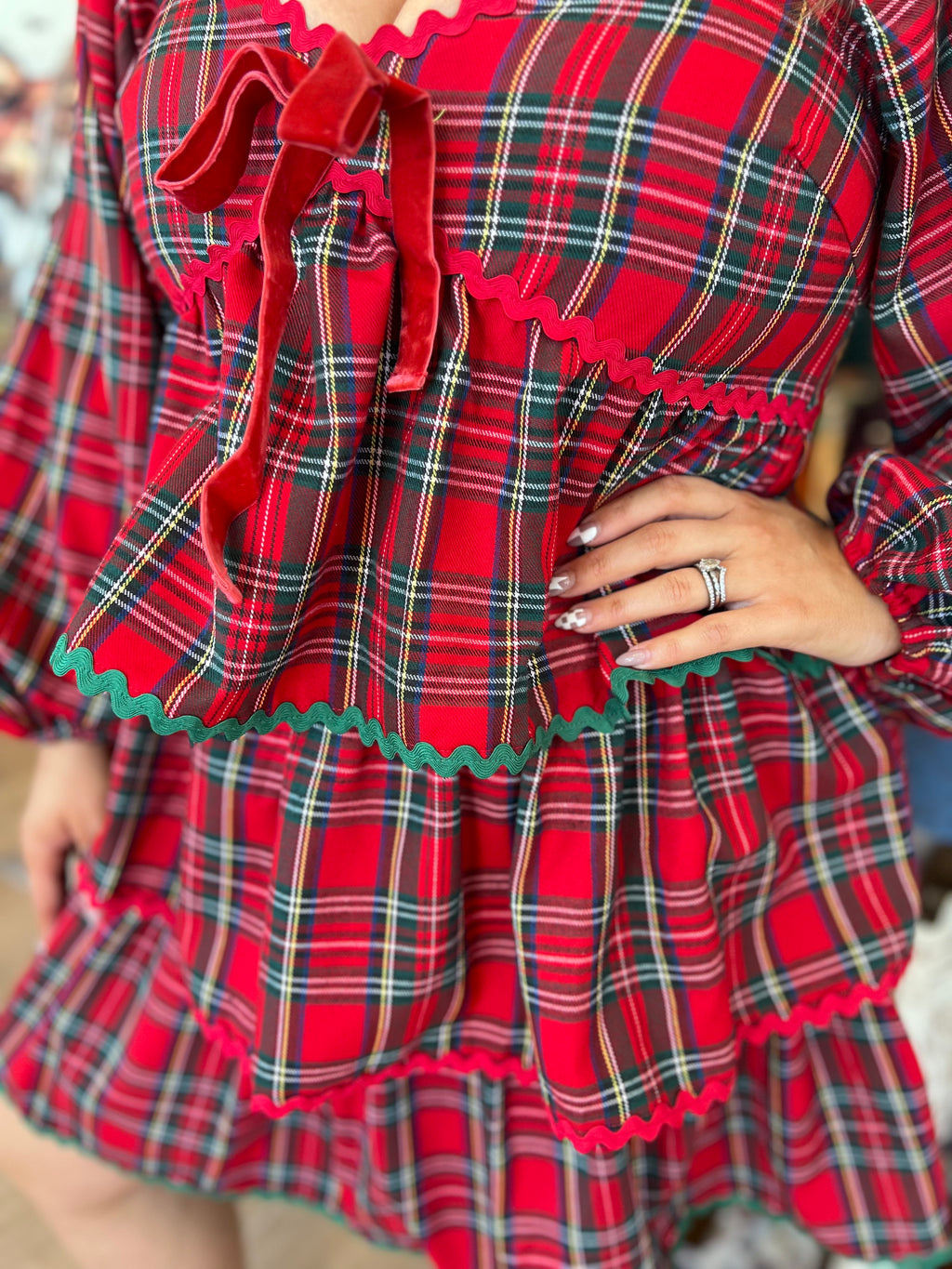 Christmas List Plaid Dress