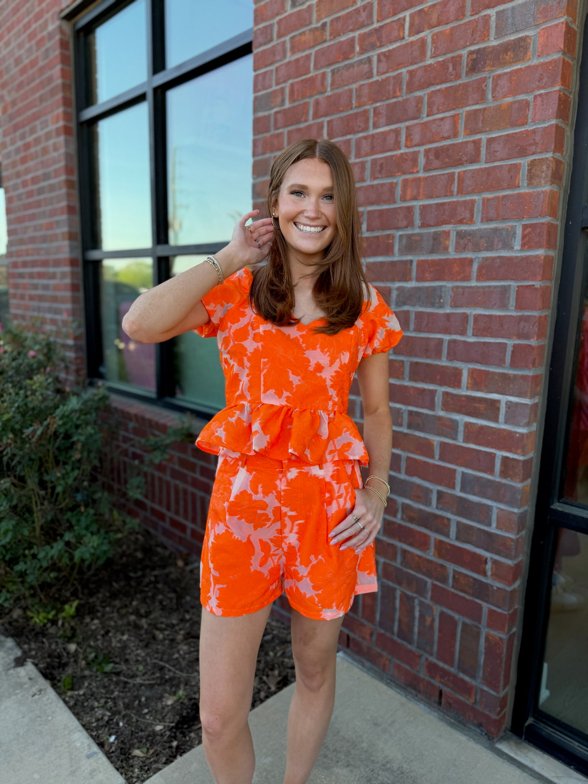 Sunset Jacquard High-Waisted Shorts