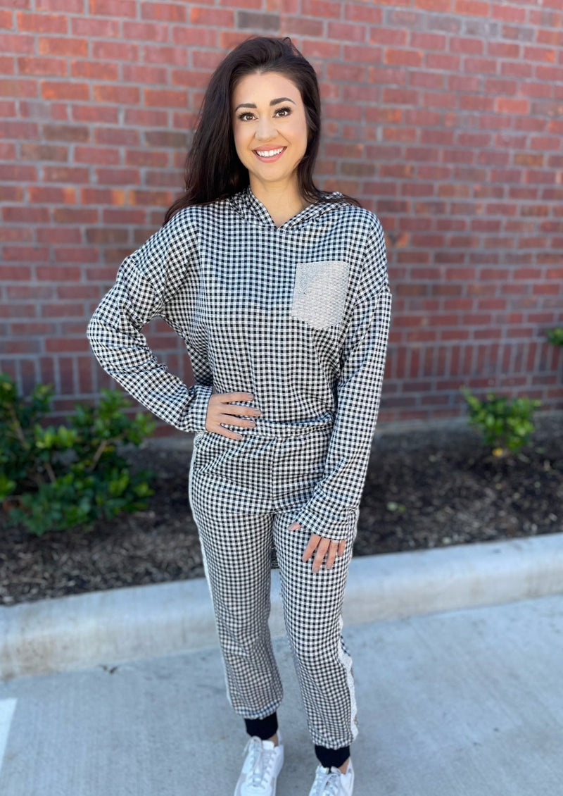 Gingham Bling Hoodie