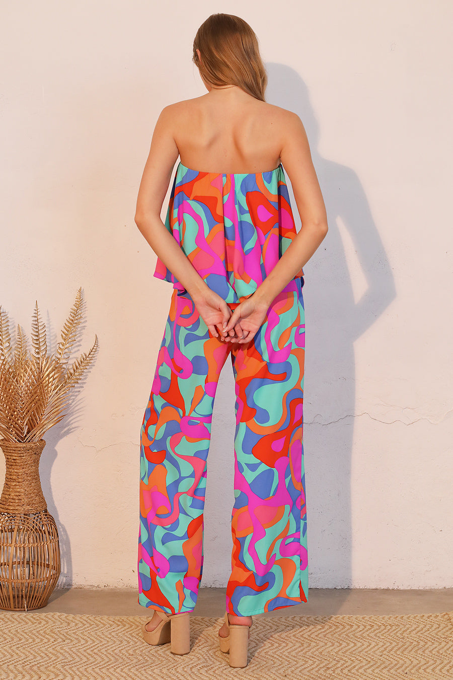 The Electric Oasis Strapless Jumpsuit