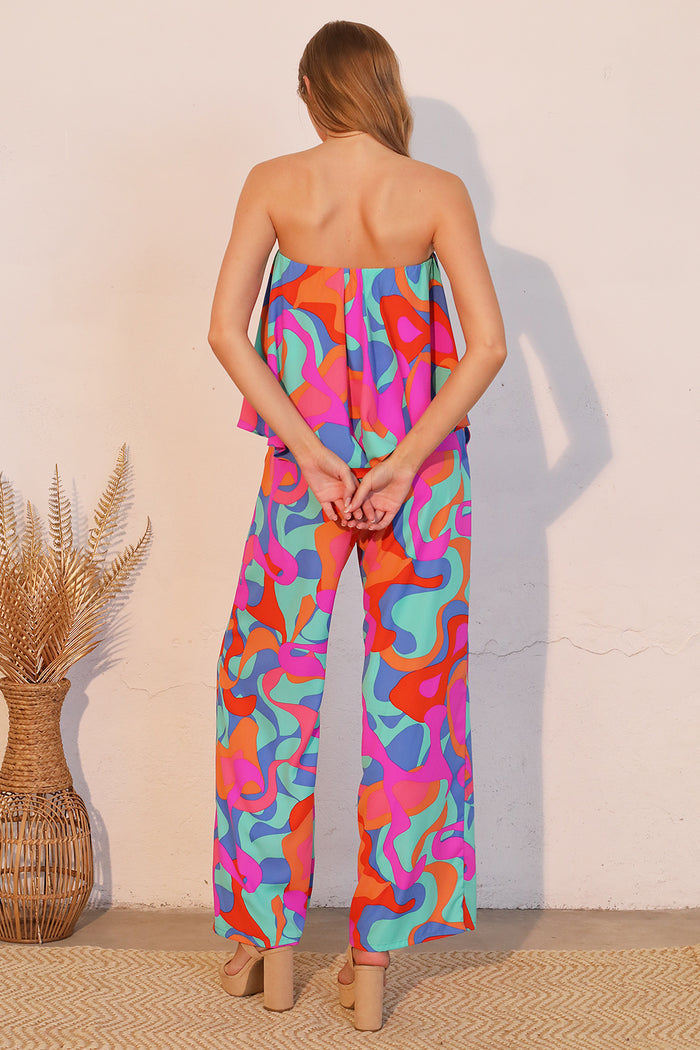 The Electric Oasis Strapless Jumpsuit