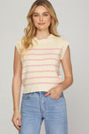 Coley Sleeveless Striped Sweater Top