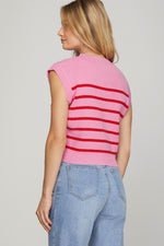 Coley Sleeveless Striped Sweater Top