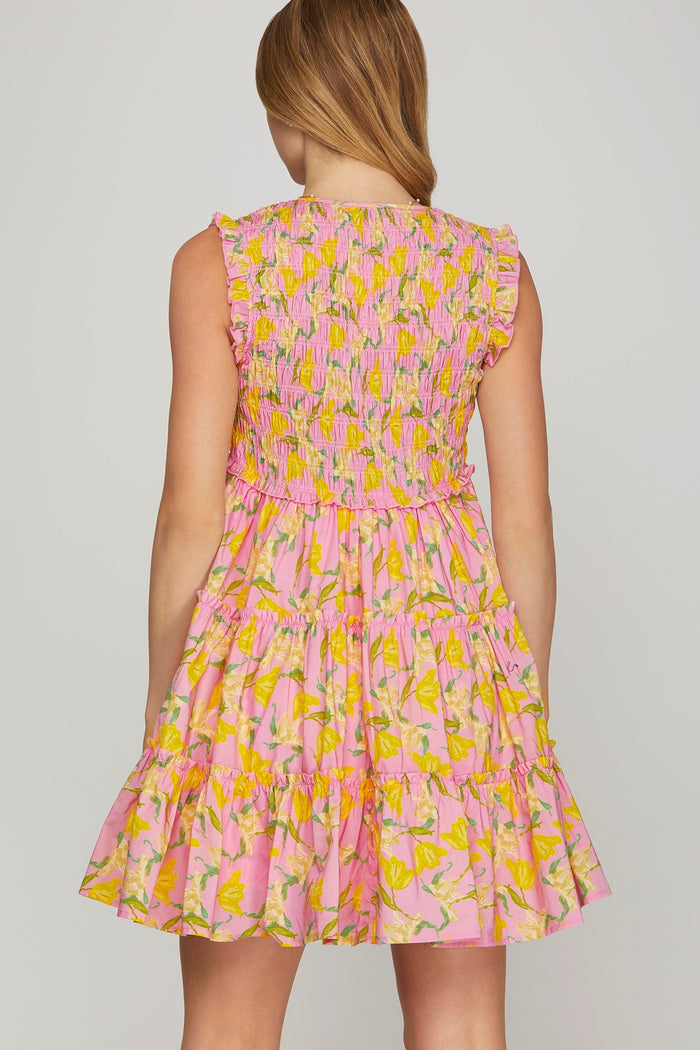 Sunshine Serenade Floral Dress