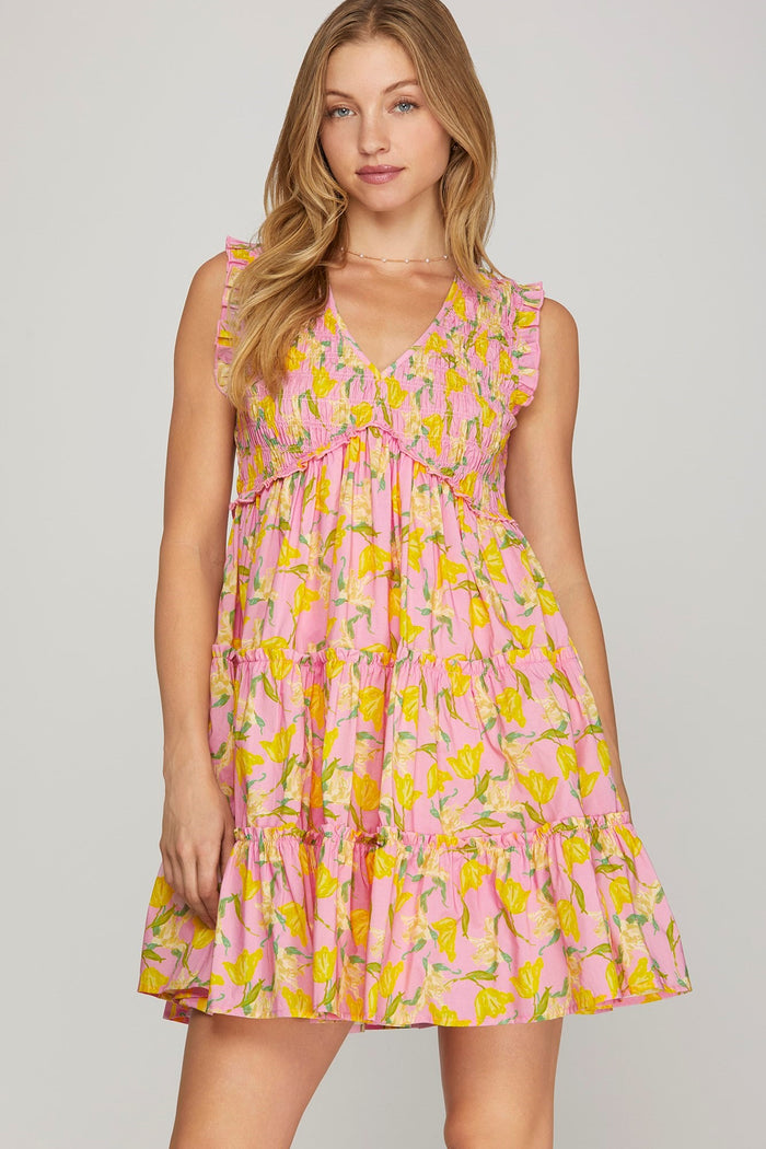 Sunshine Serenade Floral Dress