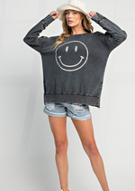 Black Smiley Pullover